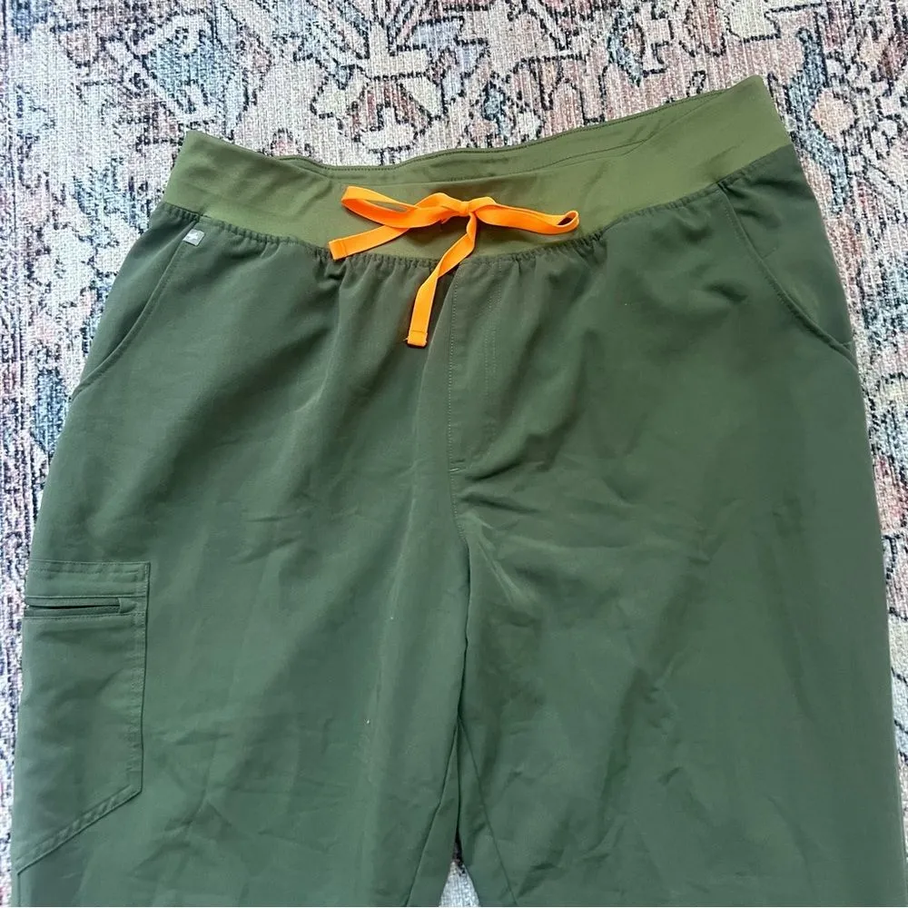 Figs Scrub Zamora Pants Jogger Pants Moss Green Plus Size 3XL Coral Drawstring - Image 5