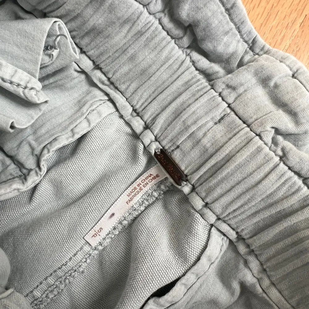 Free People Margate Pleated Trouser Sky Blue Twill Button Fly Tapered Small - Image 7