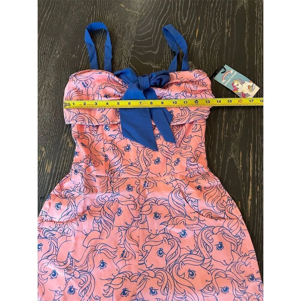 Unique Vintage x My Little Pony Pink & Blue Pony Print Romper Size Small - Image 11