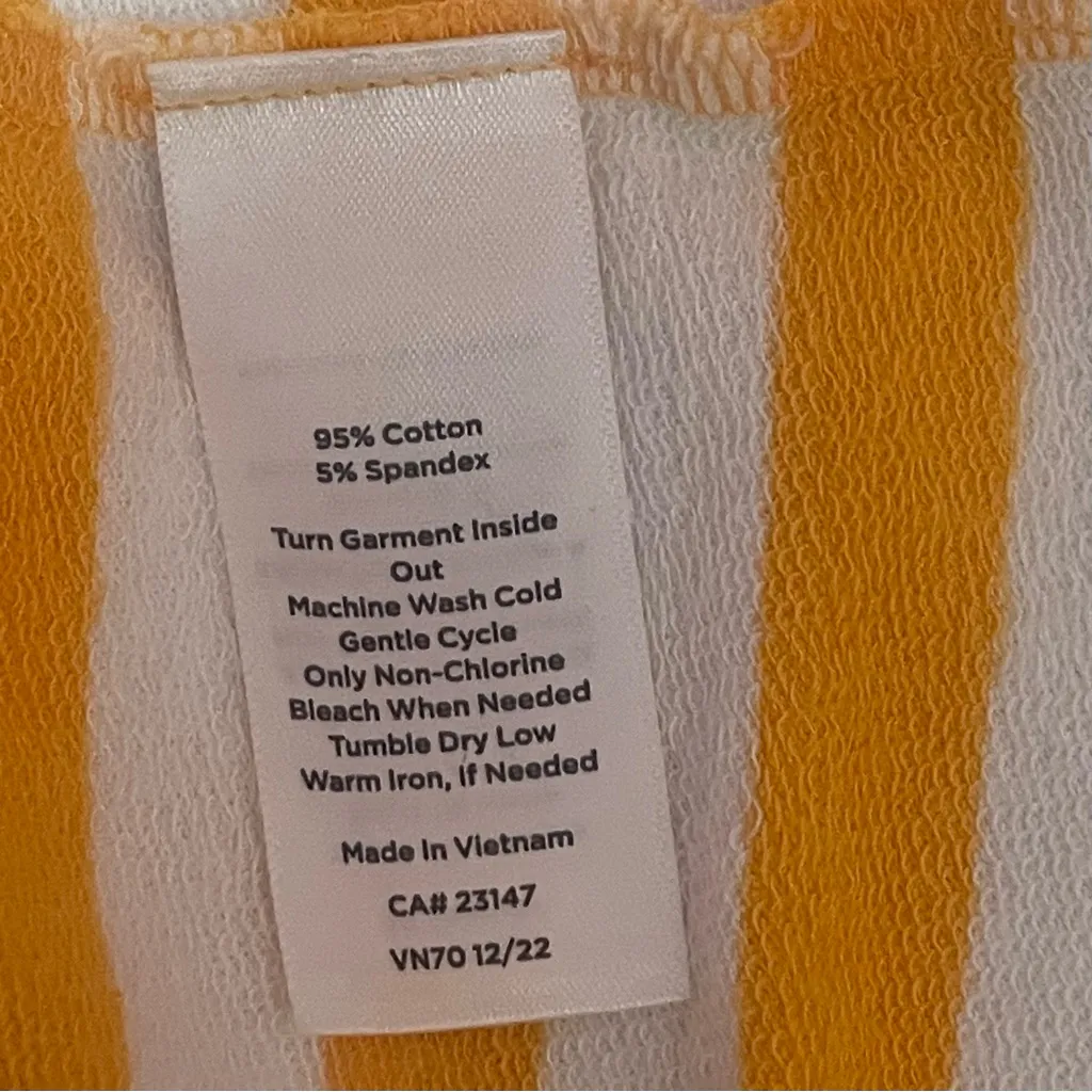 T by Talbots Lace Up Dress Size XS Yellow Ace Stripe Vacation Preppy Nautical - Image 8