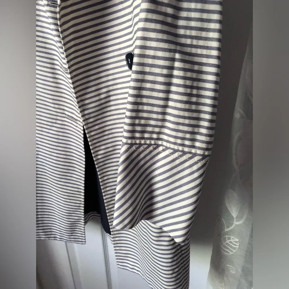 The limited Striped Women's double breasted trench Coat size XS 100% cotton - Image 7