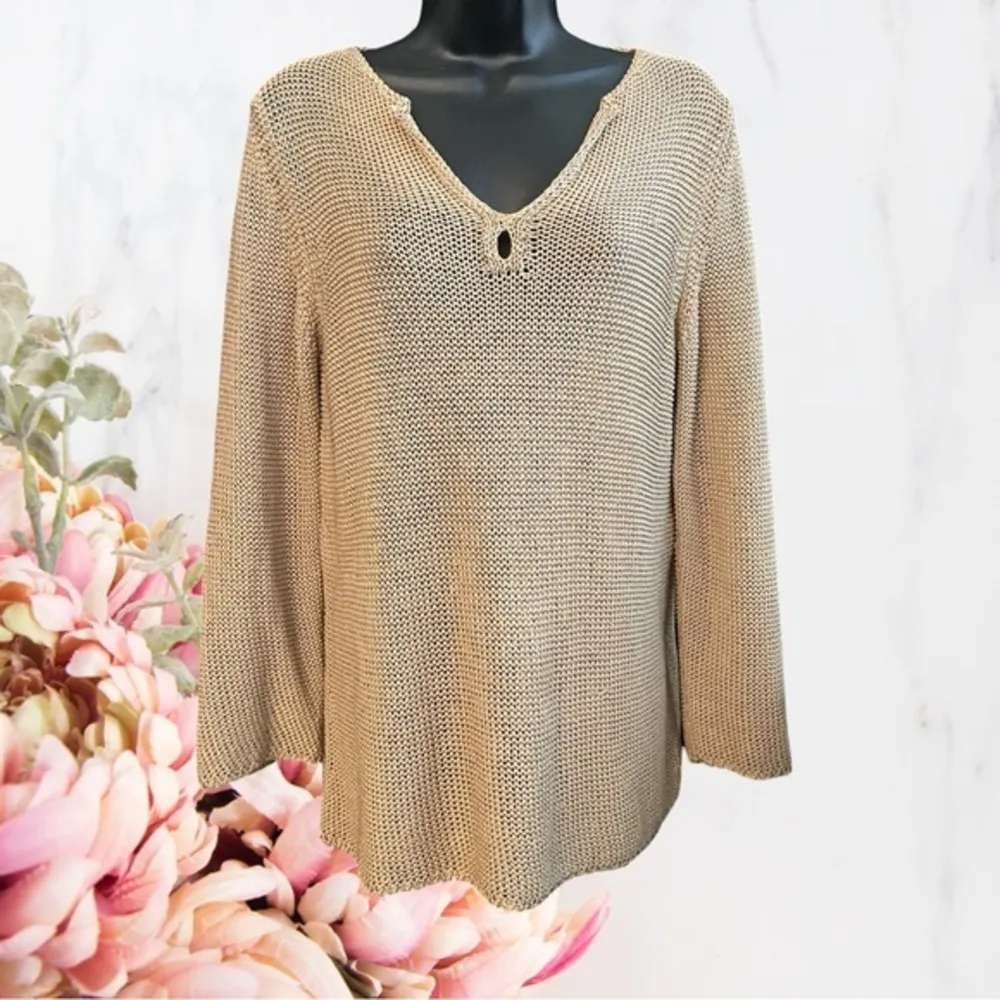MAX MARA OPEN KNIT TAN SWEATER~ SZ M - Image 3