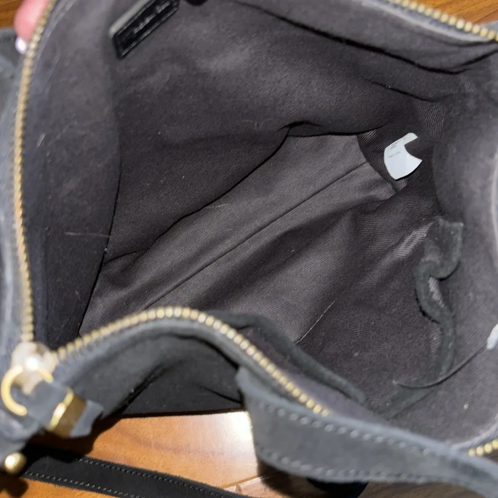 Madewell Black Suede Fringe Transport Tote Crossbody - Image 4