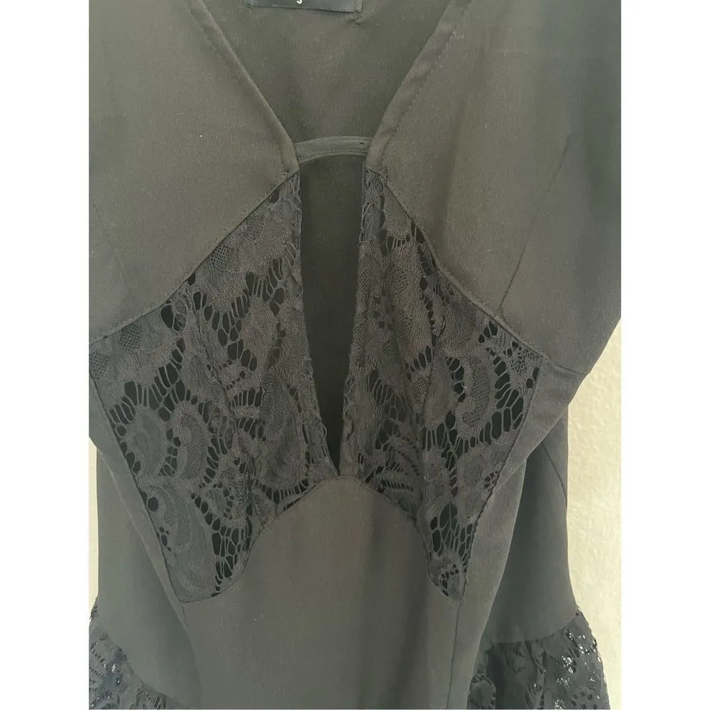 Nasty Gal Black Lace Mini Dress - Image 4