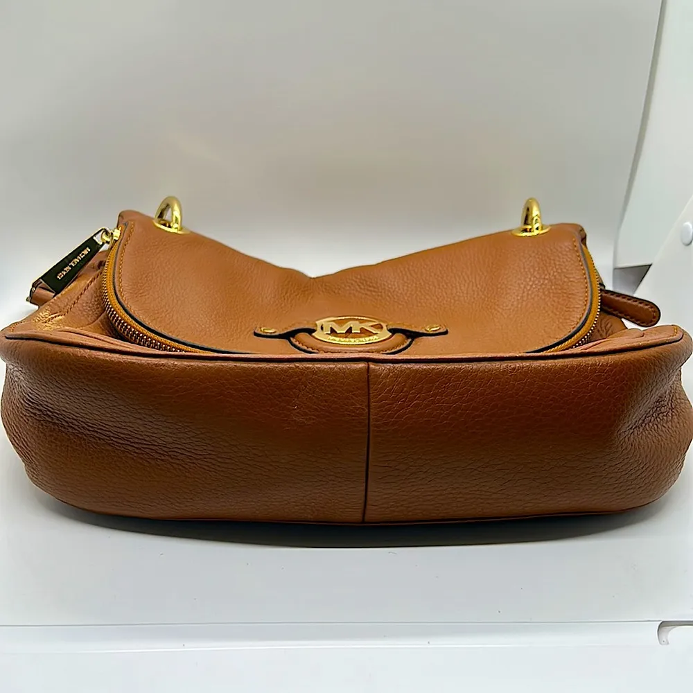 Michael Kors Authentic Rich Cognac Brown and Gold Satchel Purse Bag 👜👜 - Image 5