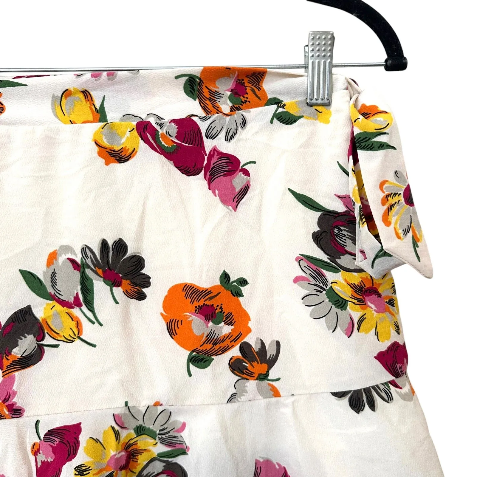 ZARA Floral Ruffled Tie Detail Mini Skirt XS‎ - Image 3