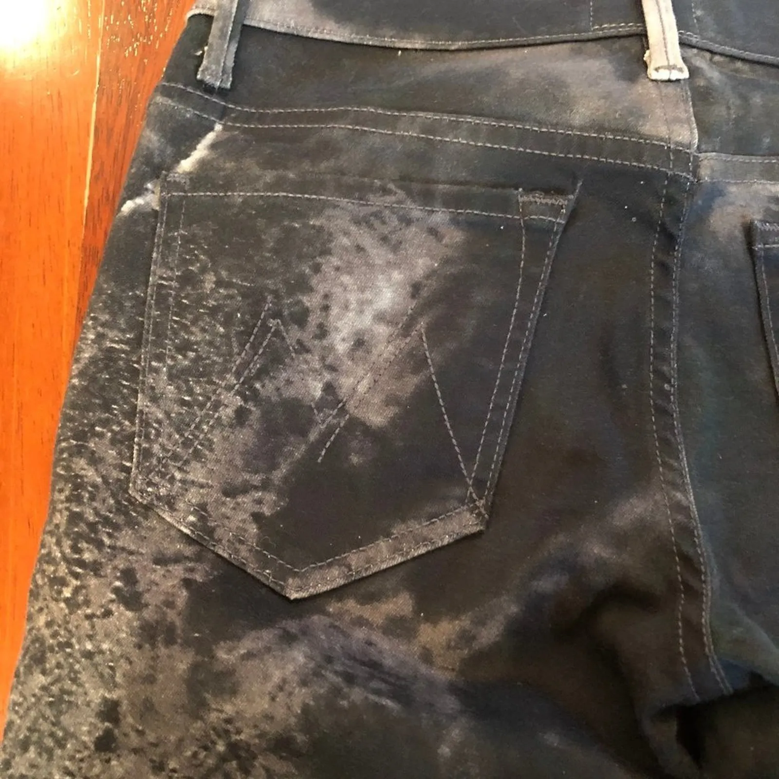 Mother Freja Beha Erichsen Slim Jeans Black Grey Size 24 - Image 9