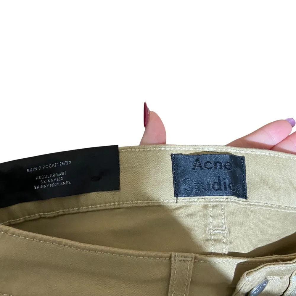 NWT Acne Studios Women's Skin 5 Taupe Skinny Jeans Khaki Tan Size 25 / 32 - Image 7