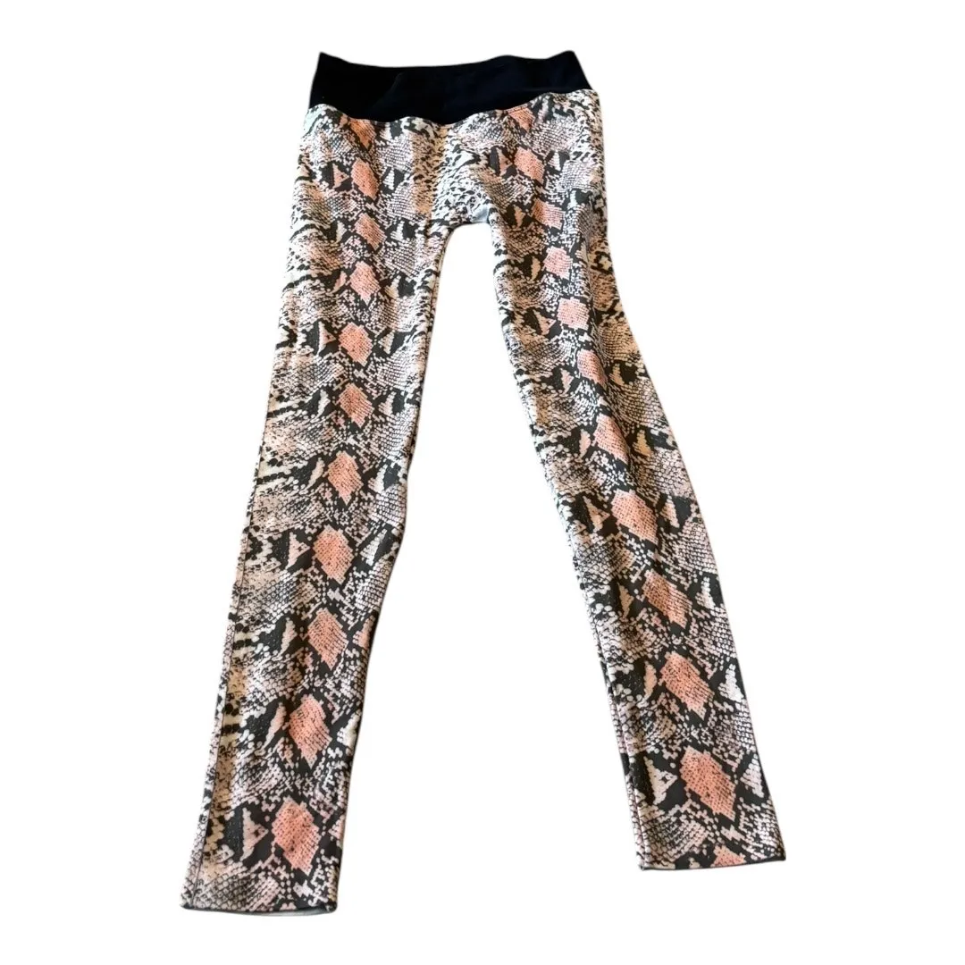 Nikibiki Pink & Gray Patterned Leggings Size OS - Image 2