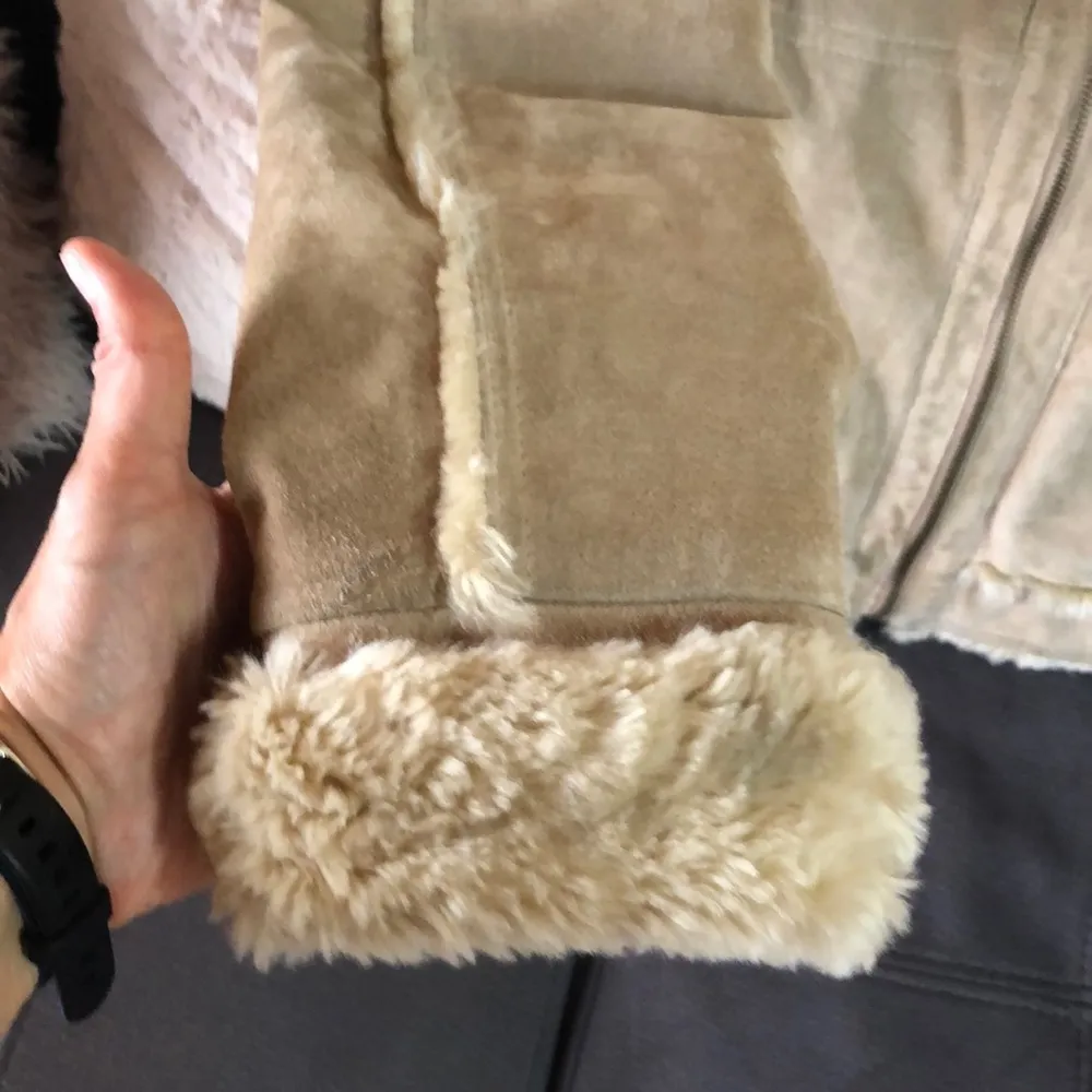 WILSONS LEATHER Tan Suede and Faux Fur Coat Size M - Image 8