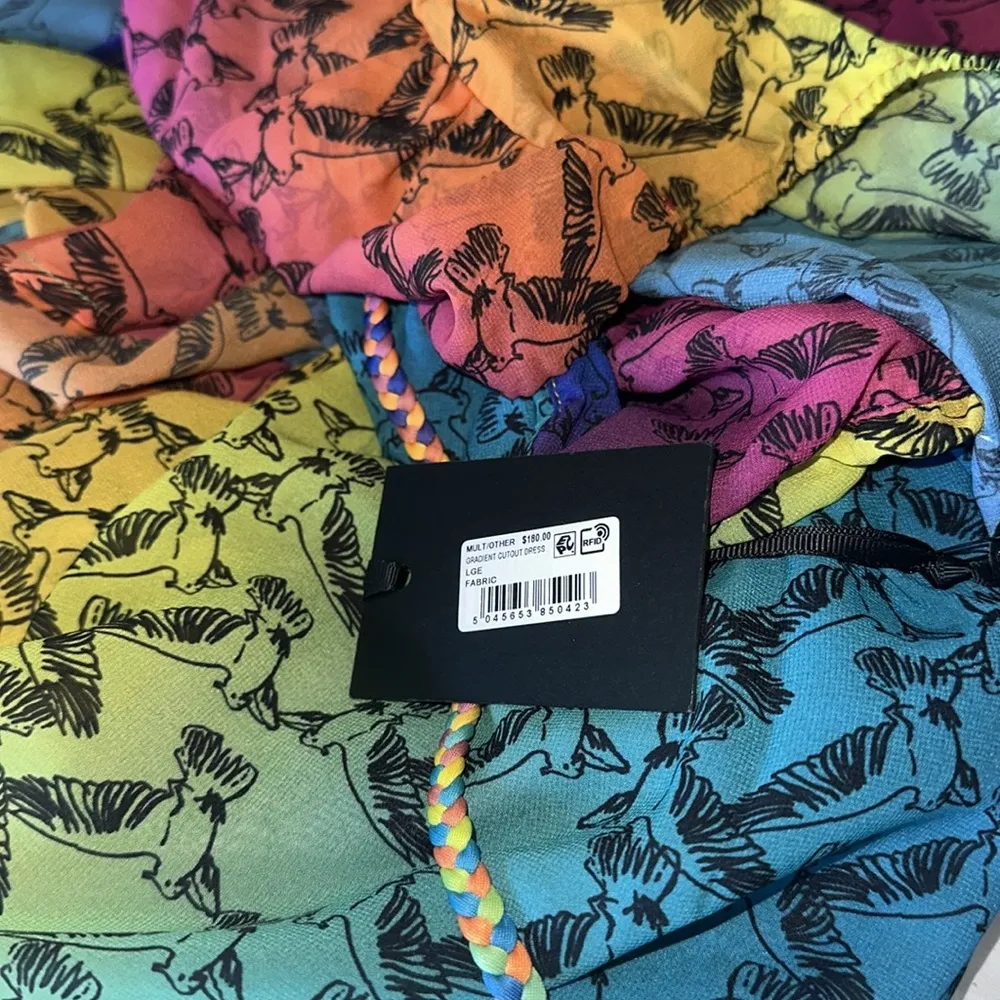 NWT Kurt Geiger London GRADIENT CUTOUT DRESS / Swim Coverup Muti Semi Sheer - Image 7