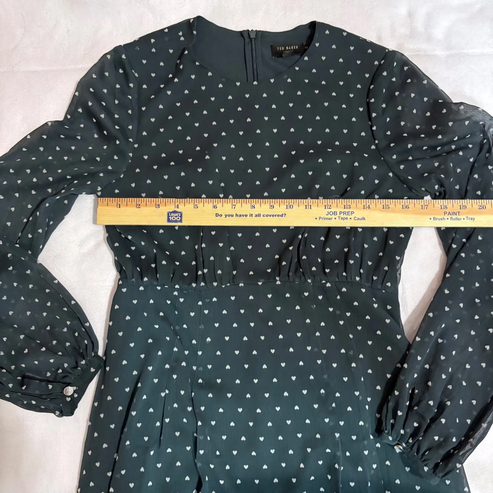 Ted Baker London Kobie‎ Heart Dot Chiffon Long Sleeve Minidress Sheer Chiffon - Image 11