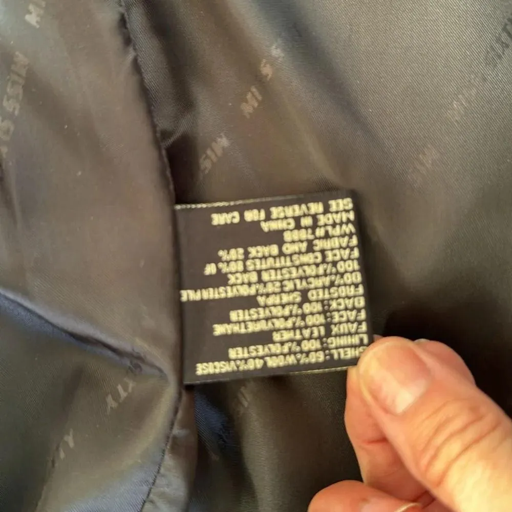 Miss Sixty  Overcoat Jacket Black Wool Womens S - Image 10