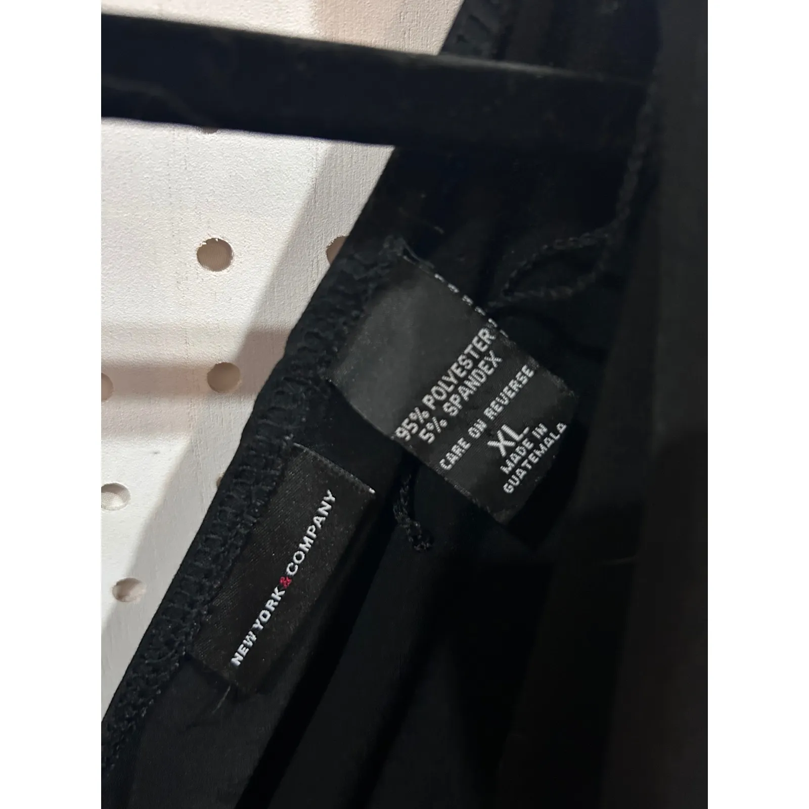 NEW YORK & COMPANY Black Wrap Dress Ruched Side 3/4 to long Sleeve XL - Image 4