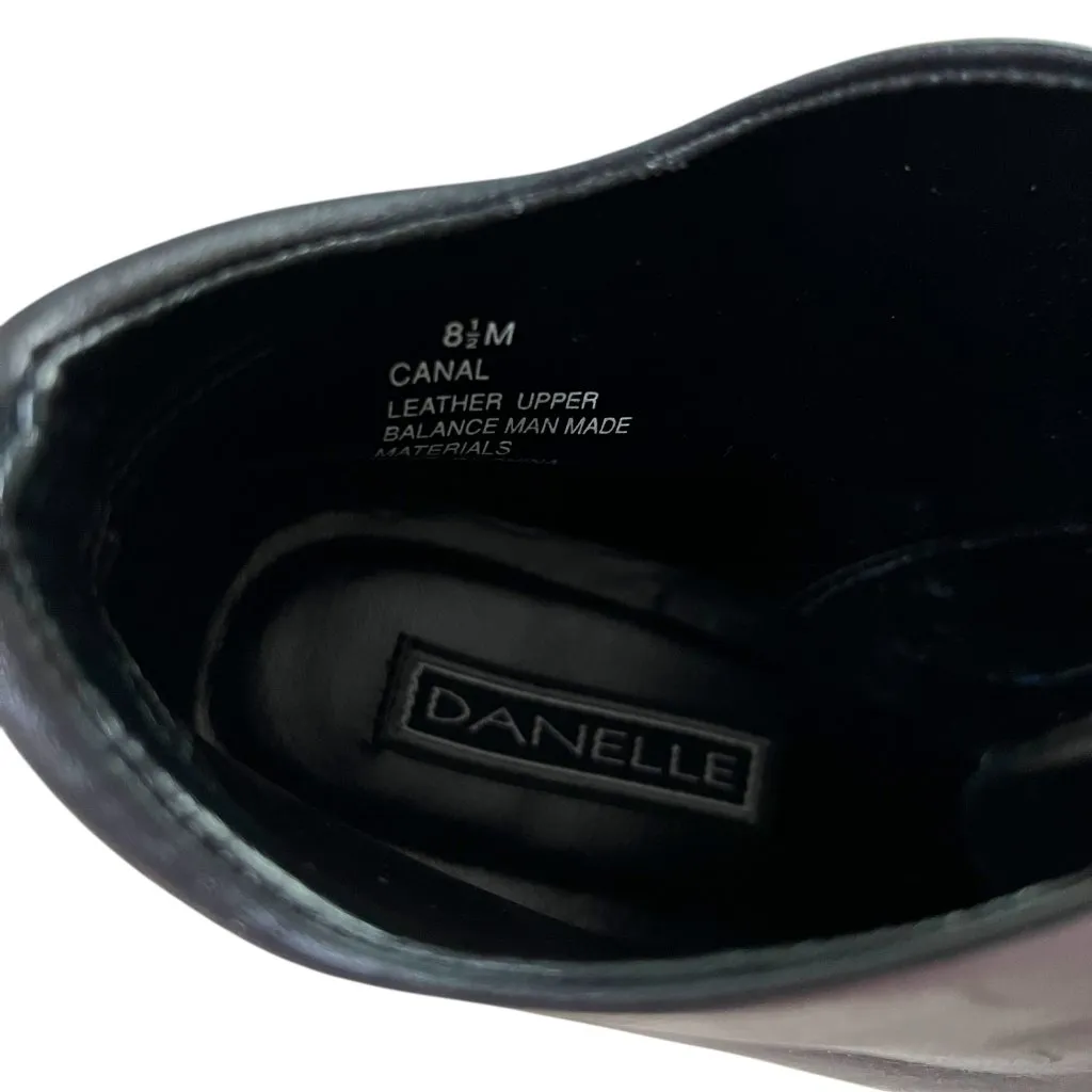 Vintage heeled boots 8.5 ankle bootie black leather lace up 90s Minimalist Y2K - Image 10