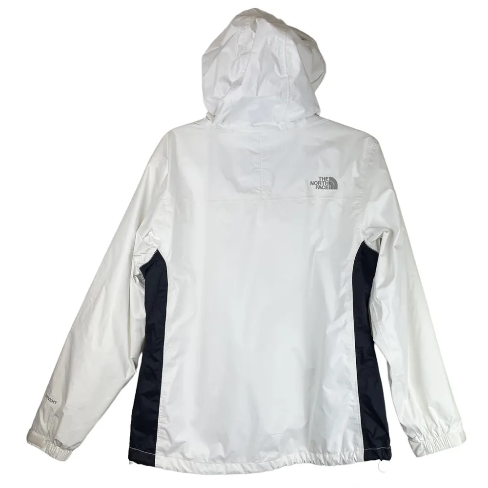 The North Face Womens Jacket Sz Medium White Black Hooded Ski Wind Snow Jacket - Image 2