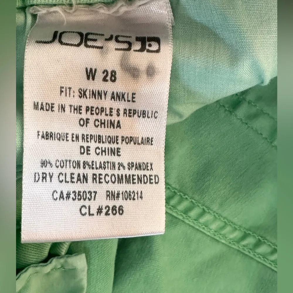 Joe’s jeans light seafoam mint green skinny pants size 28 - Image 3