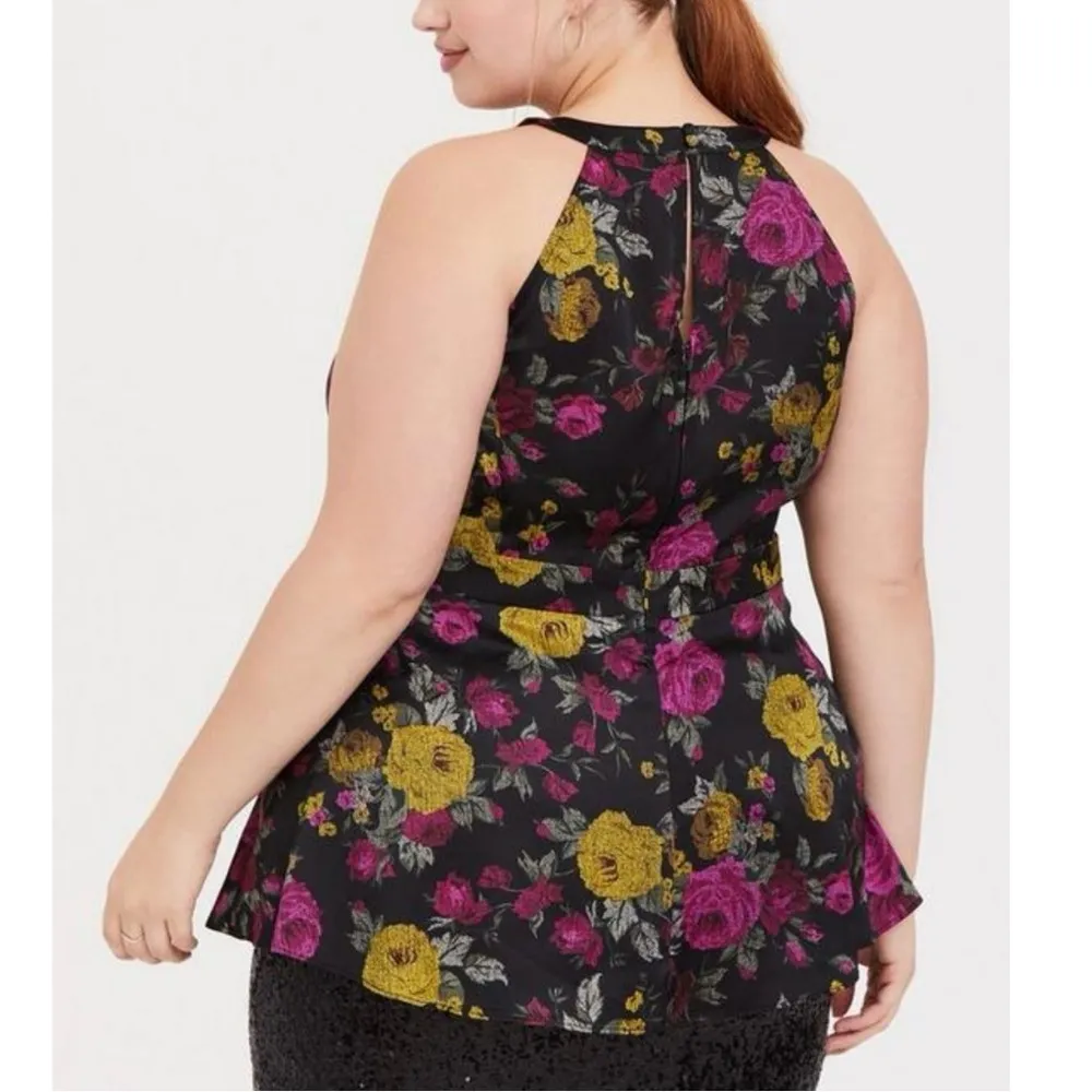 Torrid Georgette Goddess Neck Tank Top Floral Print Women’s Plus Size 5 Zip - Image 5