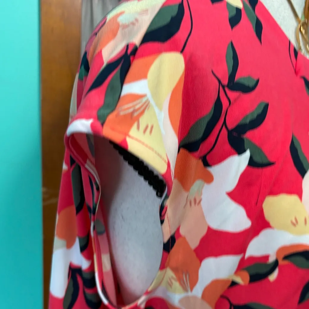 Liz Claiborne coral Floral Blouse - Image 6