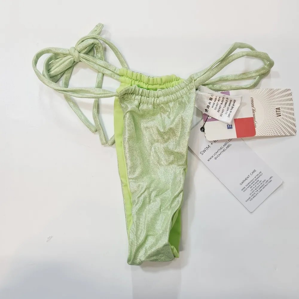 VDM Panama Bikini Bottom in Shimmer Lime Size XS - Image 8