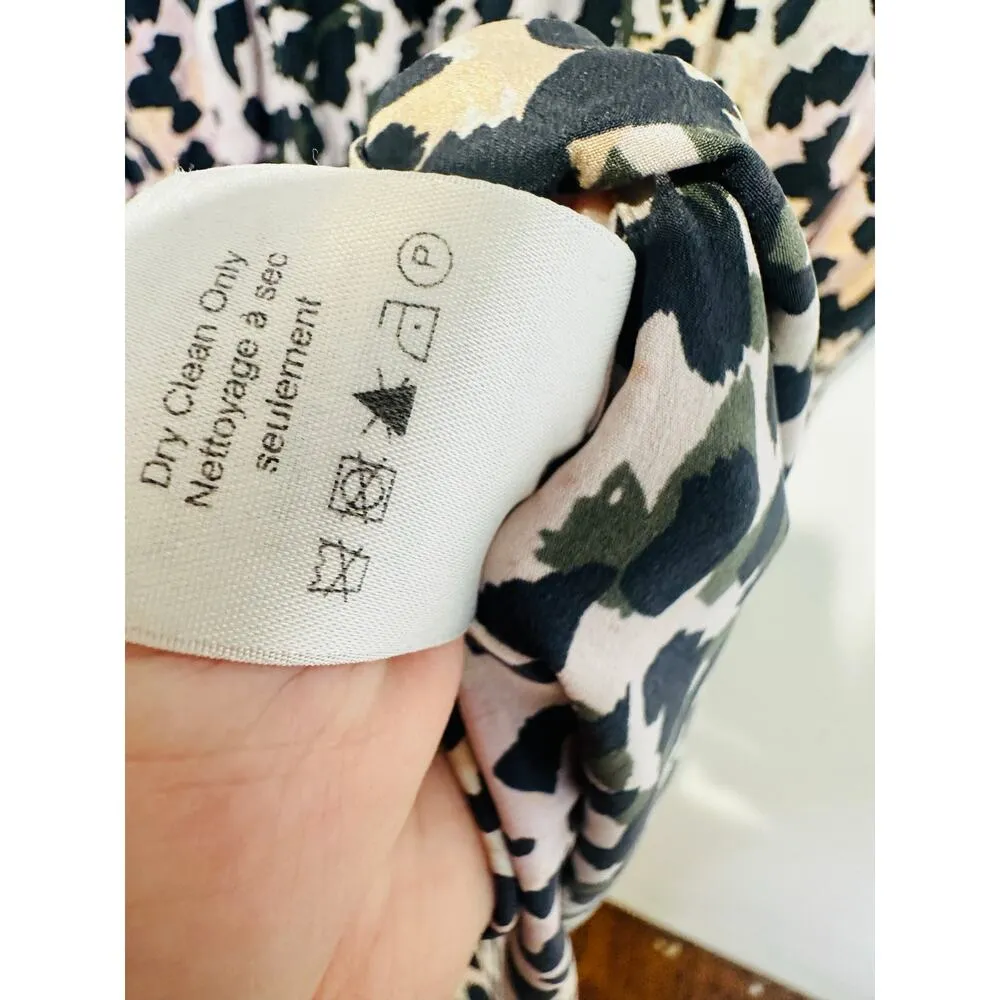 VERONICA BEARD Multicolored Printed Animal Print Silk Amani Watercolor Dress 2 - Image 11