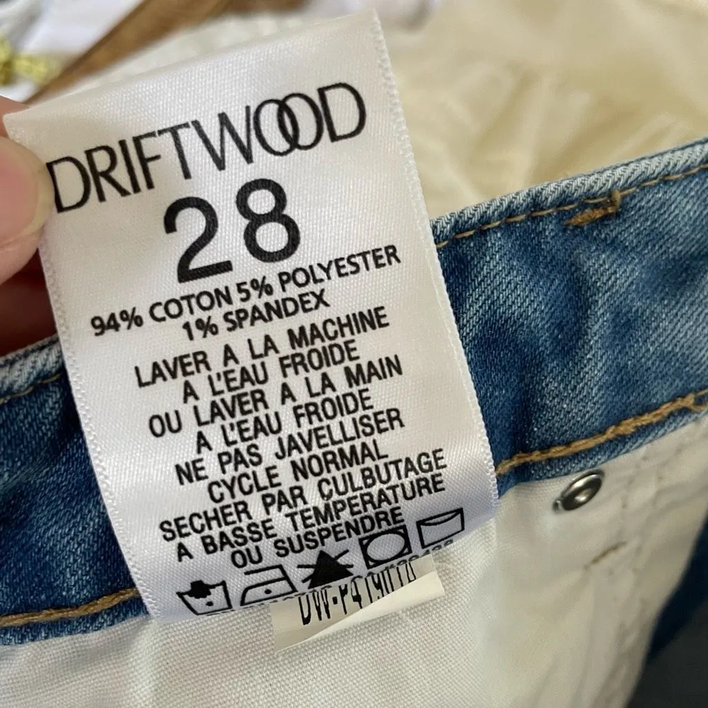 NWT Sundance Catalog Driftwood Royce Raw Hem Straight Leg Jeans Lake 28 - Image 9