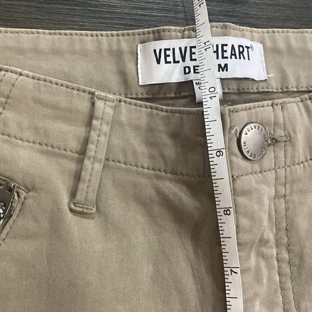 NEW Velvet Heart Denim Cargo Pants Maddox Mid Rise Skinny Tan size 27 - Image 10