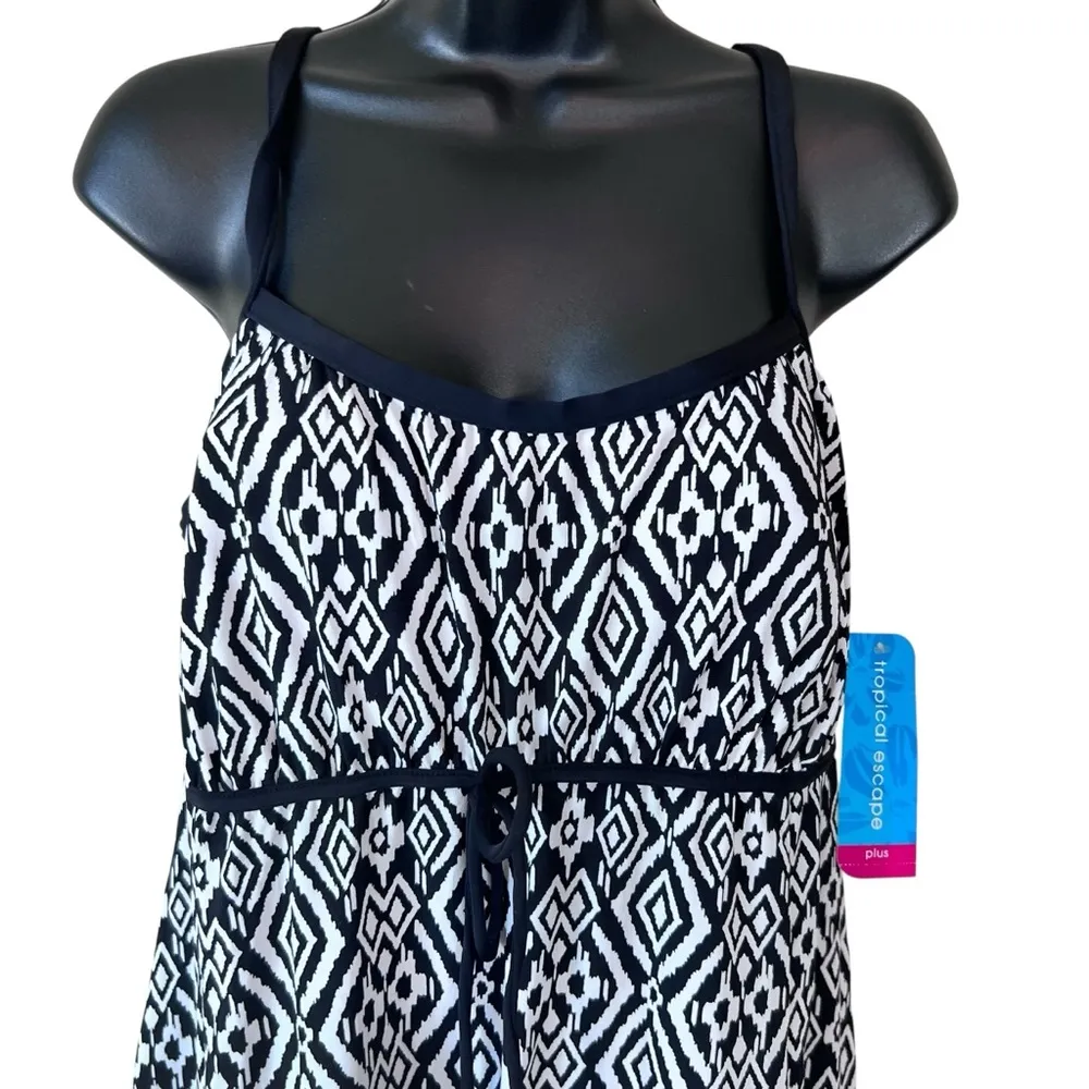 Tropical Escape Empire Swimsuit Dress in Diamond Delight Print - Image 2