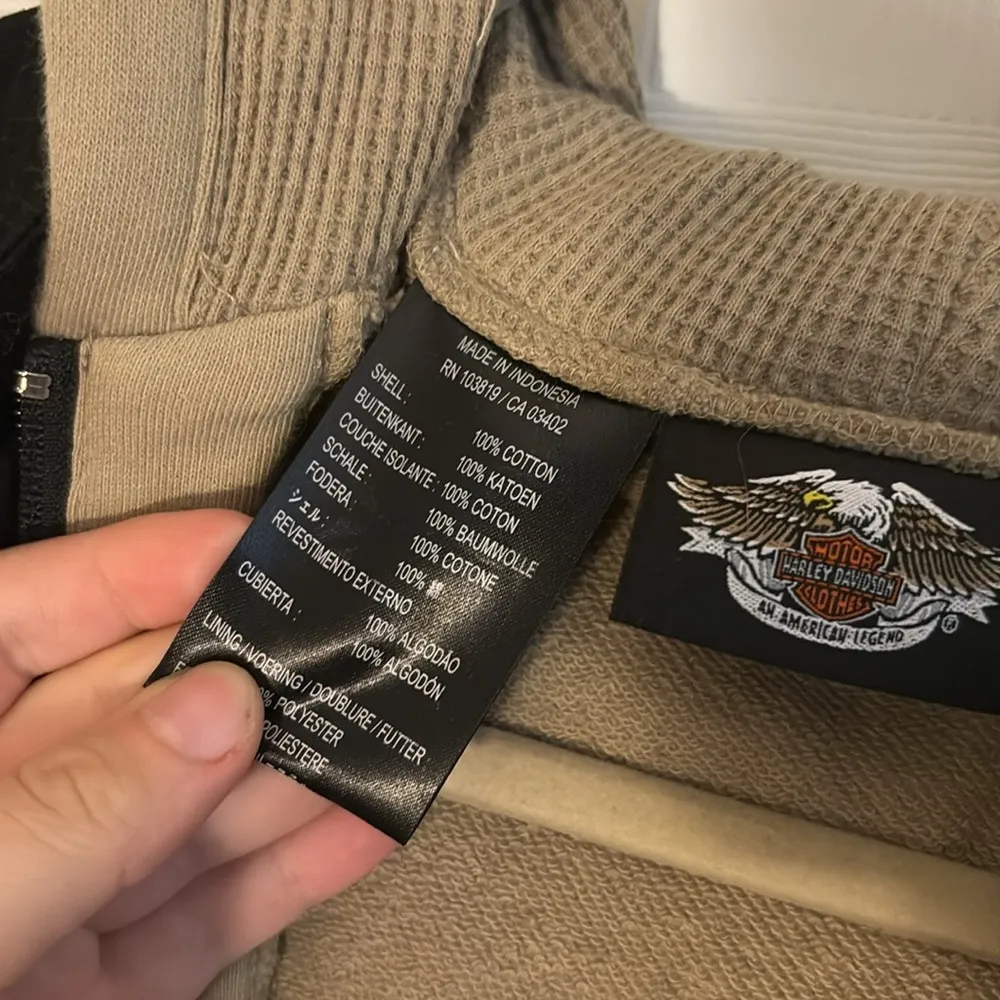 HARLEY DAVIDSON Black Zip Up Detachable Vest Size Large Motorcycle Jacket - Image 5