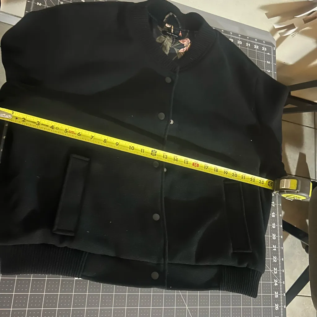Well Worn  Classic Black Bomber Jacket - Image 3