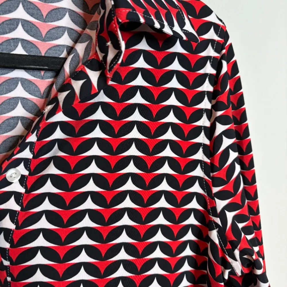 Brooks Brothers patterned collared henley dress - Image 2