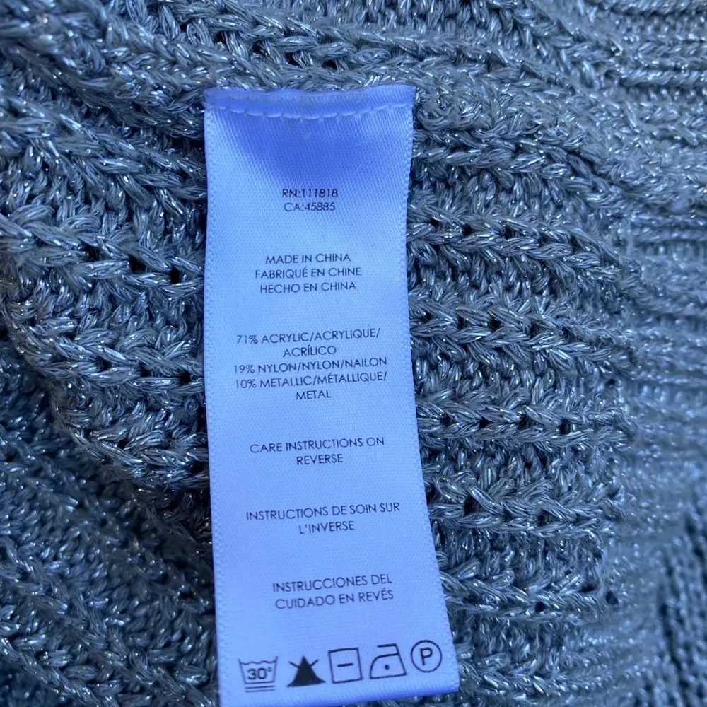 MICHAEL Michael Kors Metallic‎ Sweater Silver Size M - Image 2