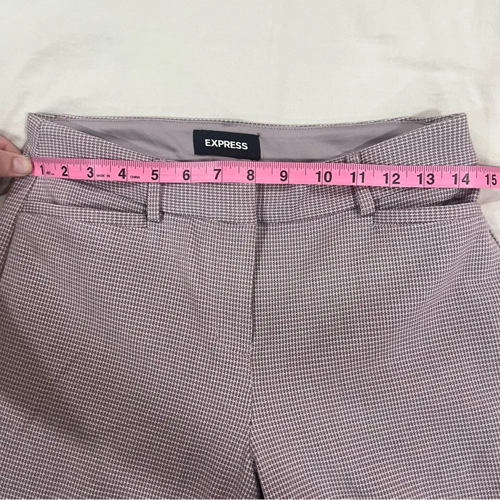 Express Columnist Barely Boot Mid-Rise 2R Purple Houndstooth - Image 7