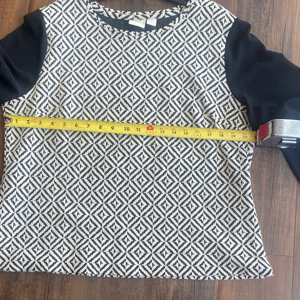 Chico's Monochrome Patterned Knit Top - Image 8