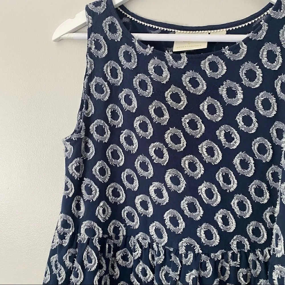 Maeve by Anthropologie Blue & White Geometric Shift Dress – XS – Babydoll Vibe - Image 3