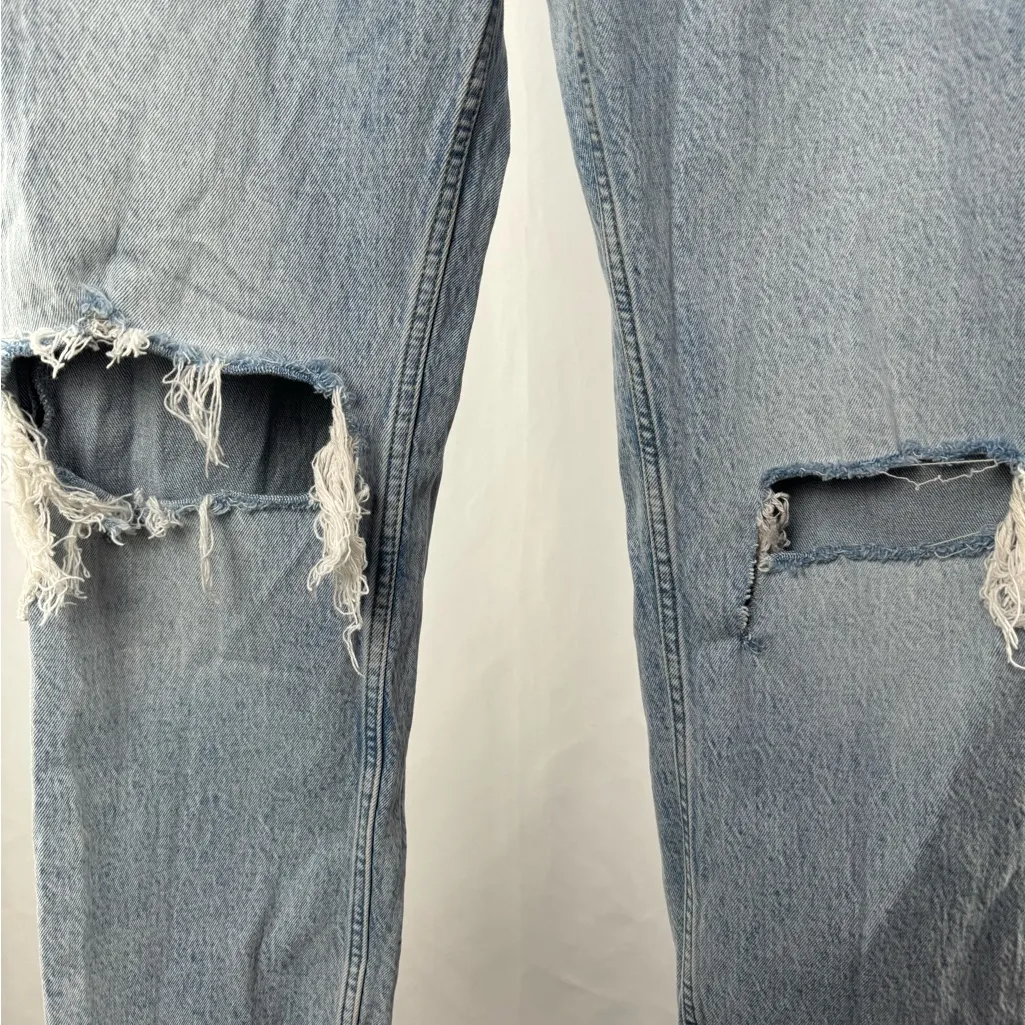 Abercrombie & Fitch Distressed The Dad High Rise Jeans‎ in Blue Size 27 - Image 4