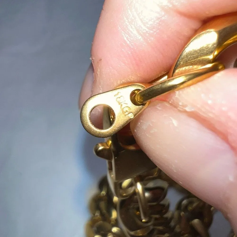 18KGF Solid Double Statement Chain‎ Gold - Image 6