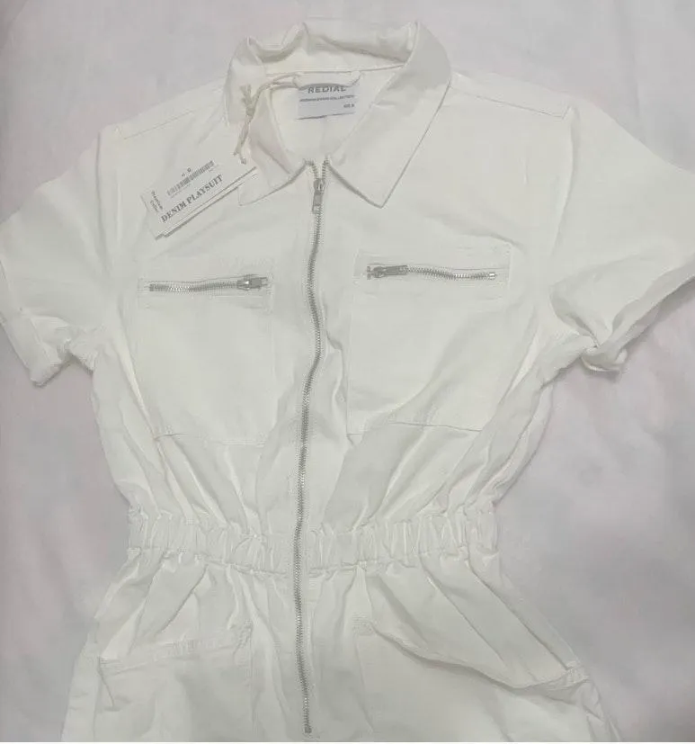 Nasty Gal White Utility Romper  - Image 2