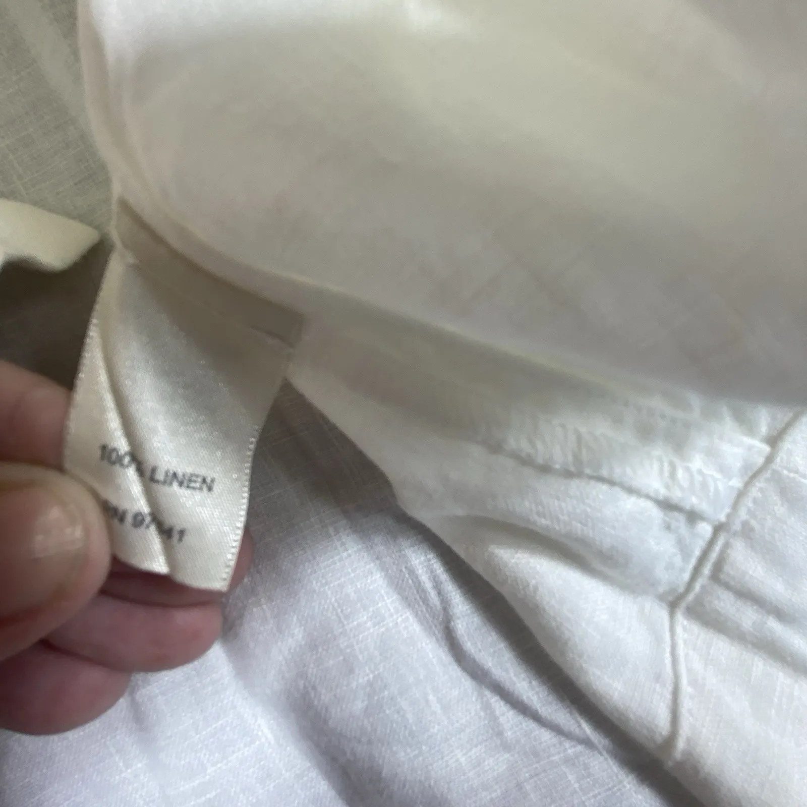 J Jill Jacket Tunic Large Petite White Linen Button‎ Up Pockets Shacket Coastal Size undefined - Image 9