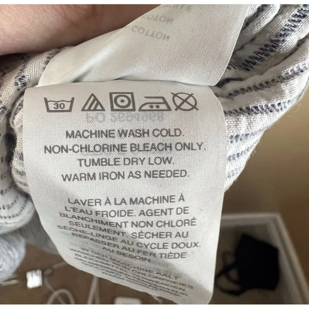 J.Crew Womens Chambray Off the Shoulder Pinstriped Mini Dress Size Small So Cute - Image 3