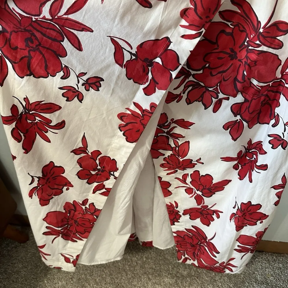 NWOT Abercrombie & Fitch One Shoulder Cutout Maxi Dress Red Floral Size XLT $120 - Image 7