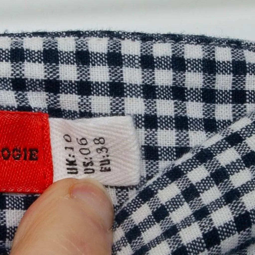 Anthropologie Cartonnier Womens Crop Gingham Linen Blend Pants Size 10 Tie‎ Belt - Image 6