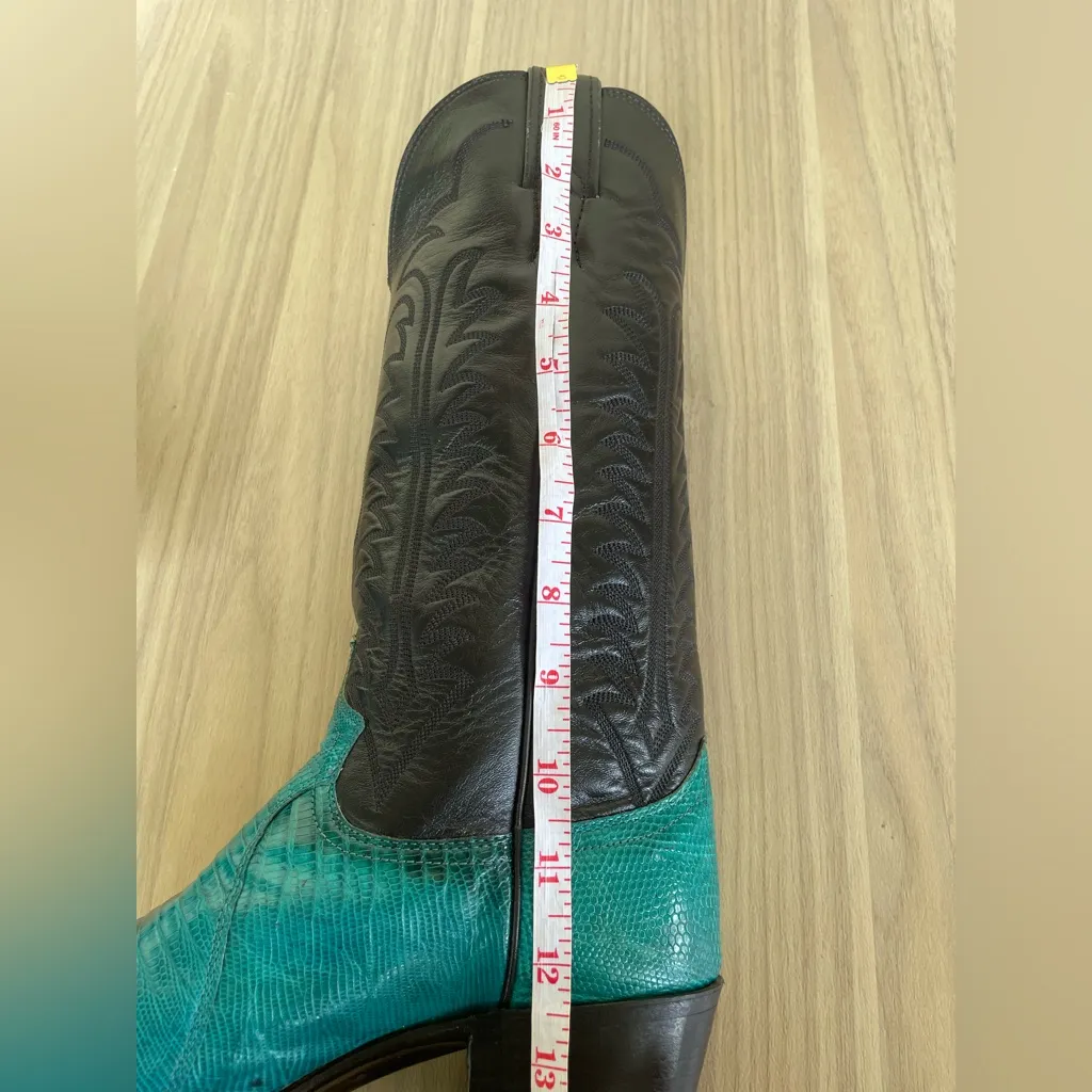 Justin Boots Black and Teal Combat Boots - Image 10