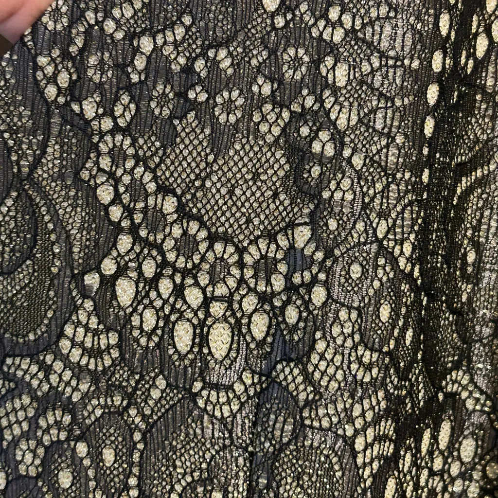 Eliza J black & gold metallic dress soft V in the back. Fabulous wedding guest - Image 8