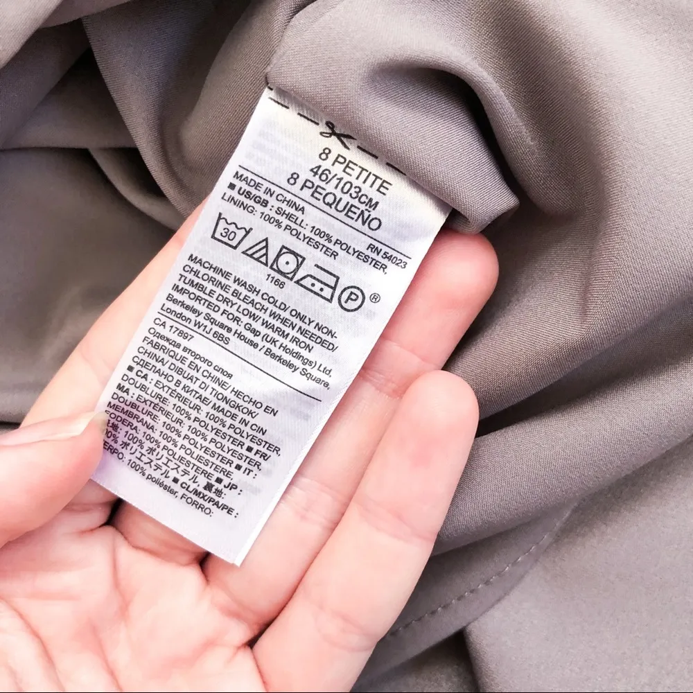 Banana Republic • strappy crossover vee dress taupe chiffon spaghetti surplice - Image 10