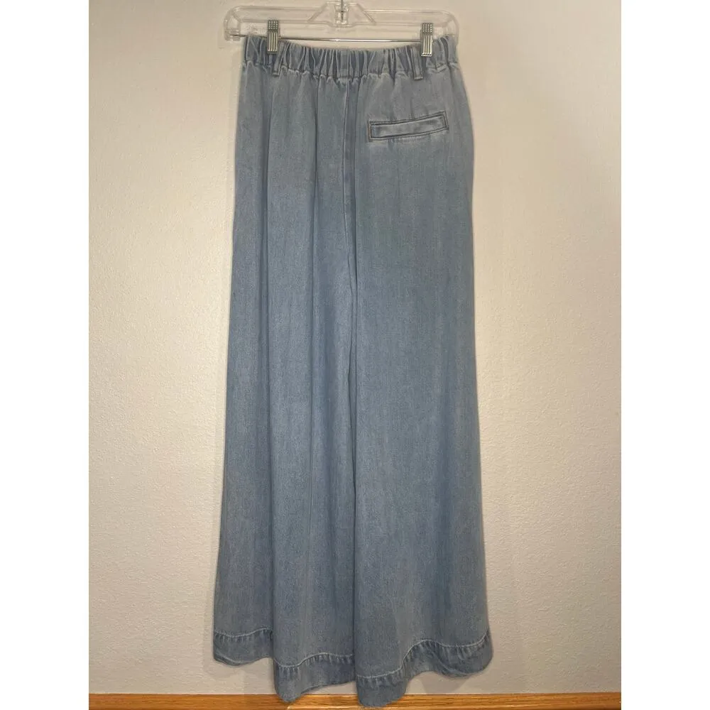 NWT Young Fabulous & Broke Calvin wide leg pleated cropped pants M - Image 7
