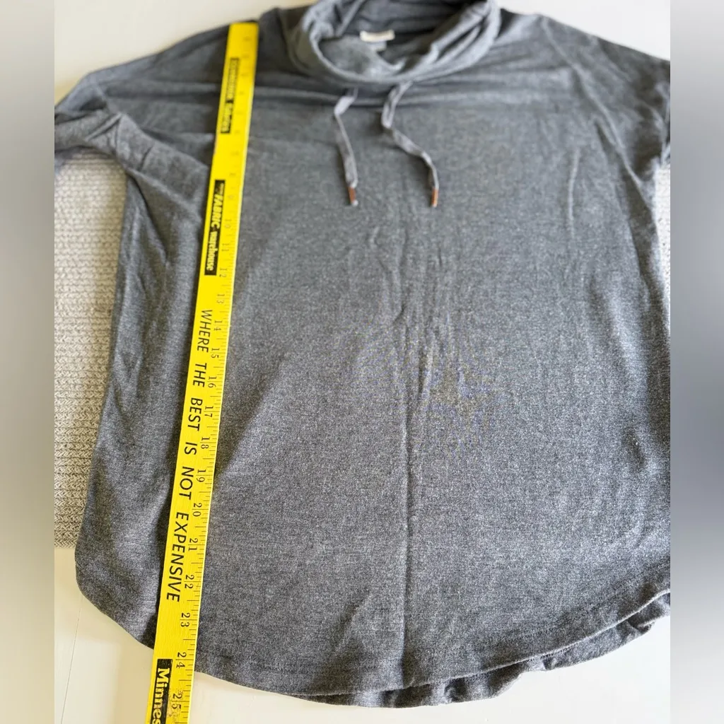 A New Day Charcoal Gray Drawstring Funnelneck Long Sleeve Top Size Medium - Image 7