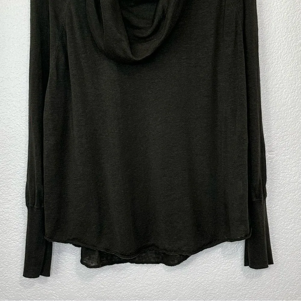 Joie Linen Silk Blend Olive Green Cowl Neck Sweater - Image 4