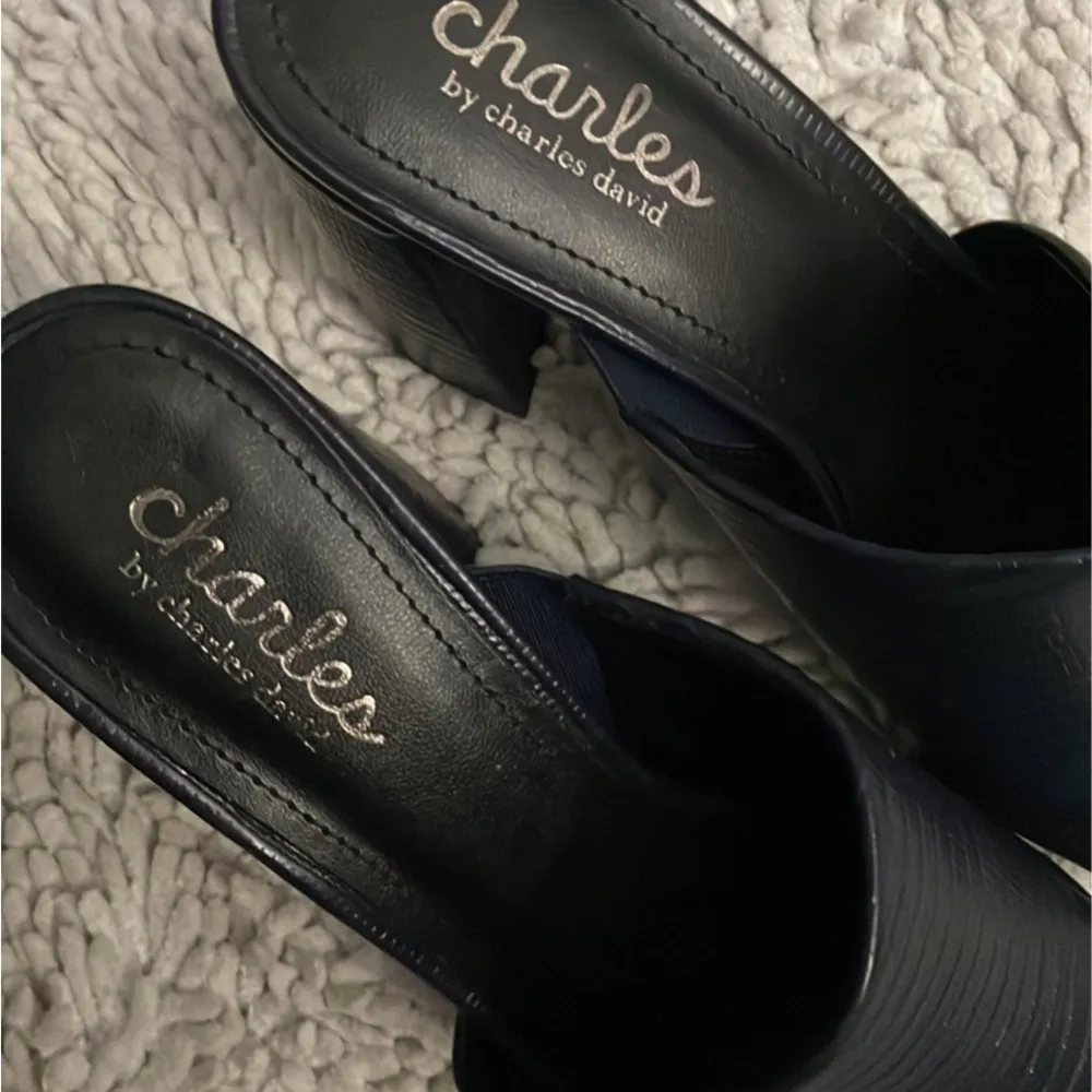 Charles by Charles David Mule Platform Sandal Size 6 Navy - Image 5