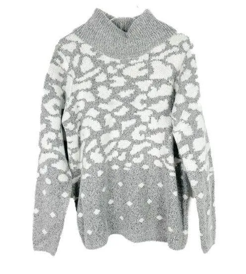 NWOT Stitch Fix Lety & Me Cheetah Print Turtleneck Sweater Gray Plus Size 1X NEW - Image 1
